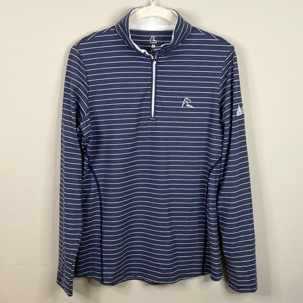 Rhoback quarter zip striped pullover shirt